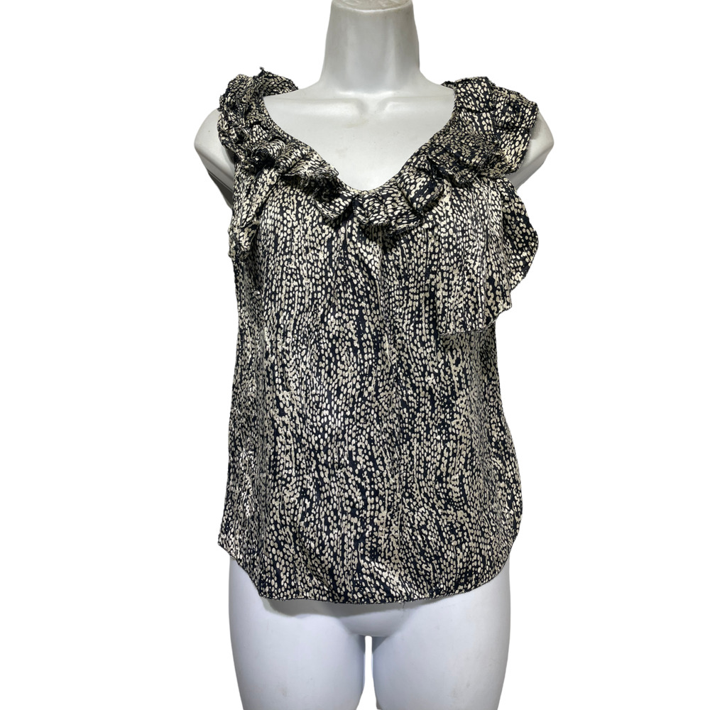 anthropologie leifsdottir silk sleeveless ruffle blouse Size 0